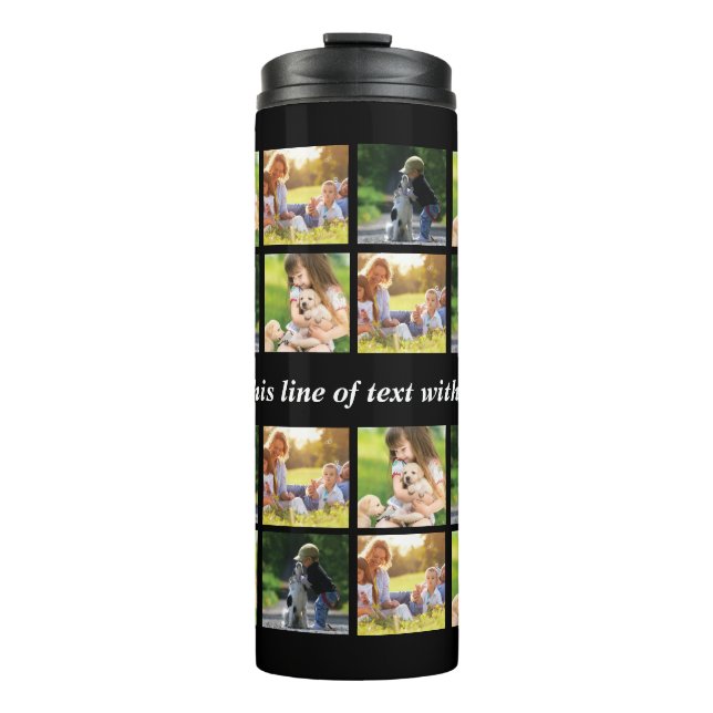 Personalize photo collage and text thermal tumbler (Front)