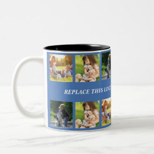 Personalize photo collage and text Two-Tone coffee mug