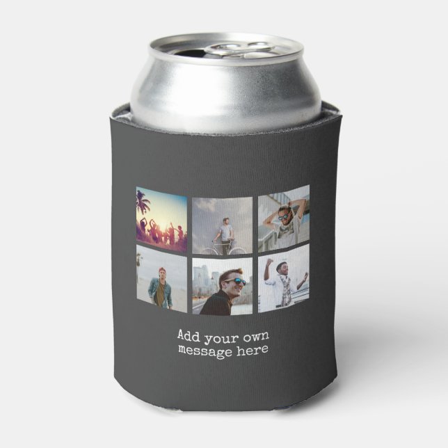 Personalize Photo Collage Design Own Upload Image Can Cooler (Can Front)