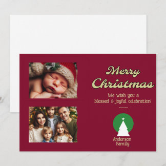 Personalize Photo Flat Christmas Holiday Card
