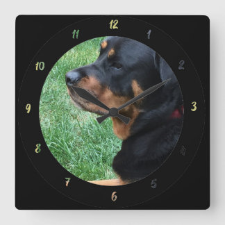 Personalize Photo or Use Existing Dog Photo Square Wall Clock