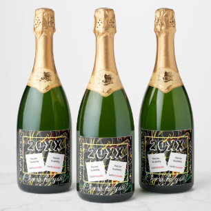Personalize Photo Sparkling Wine Beverage Label Se