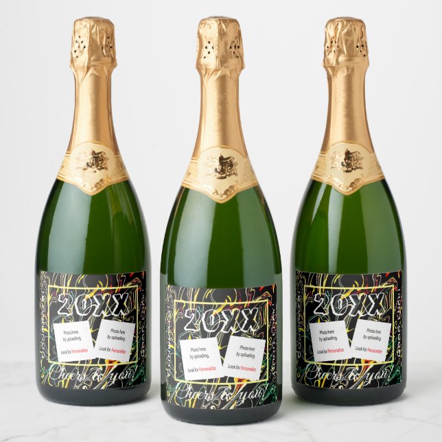 Personalize Photo Sparkling Wine Beverage Label Se (Bottles)