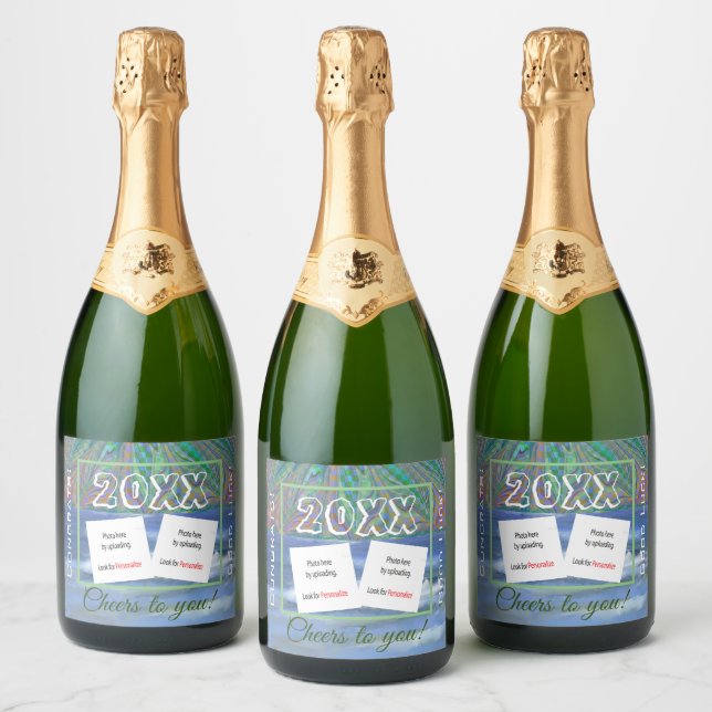 Personalize Photo Sparkling Wine Beverage Label Se (Bottles)