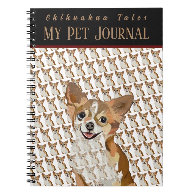 Personalize photo & text Chihuahuas Pet Journal (Front)