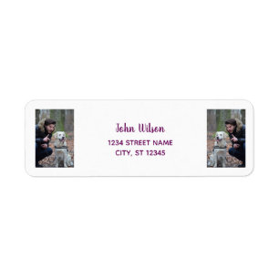 Personalize Photo w/ Dog Modern Return Address