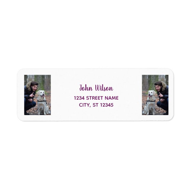 Personalize Photo w/ Dog Modern Return Address (Front)