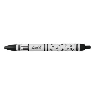 Personalize  piano keys black ink pen