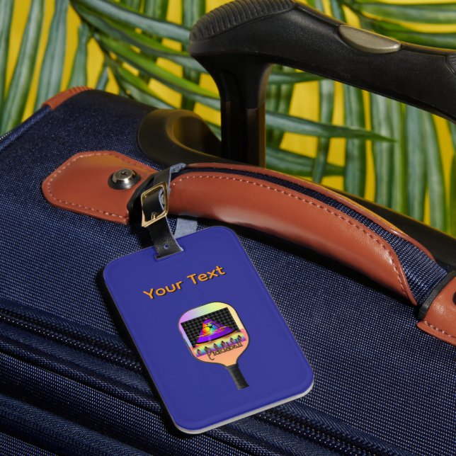 Personalize Pickelball Logo Deep Blue   Luggage Tag (Front Insitu 1)