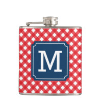Personalize Picnic Red Gingham Name Monogram