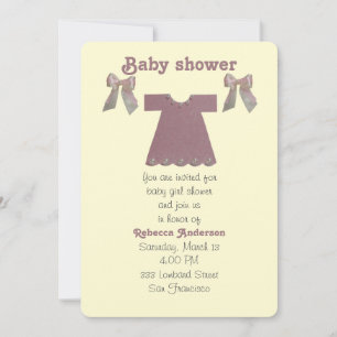 Personalize, Pink baby girl dress Invitation