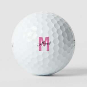 Personalize Pink & Black Custom Titleist Pro VI Golf Balls