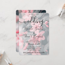Personalize: Pink Blossoms Green Leaves Wedding