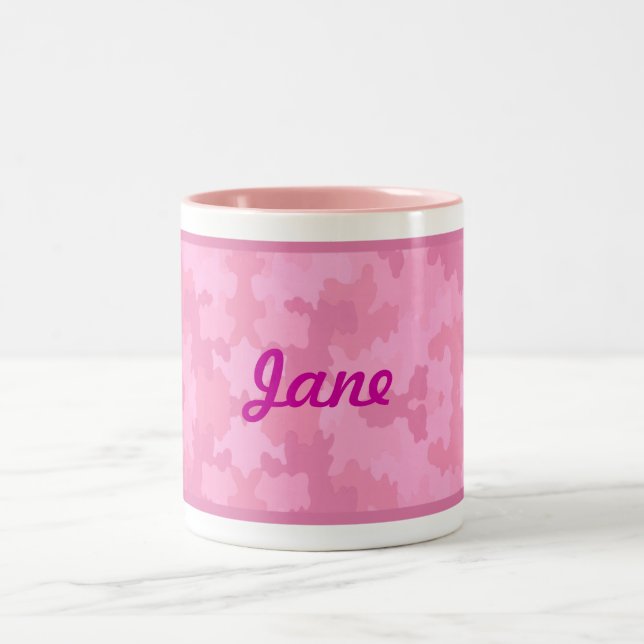 Personalize Pink Camouflage Mug (Center)