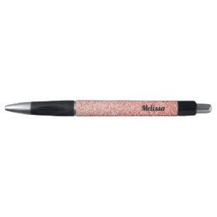 Personalize Pink coral light pastel sparkles Pen