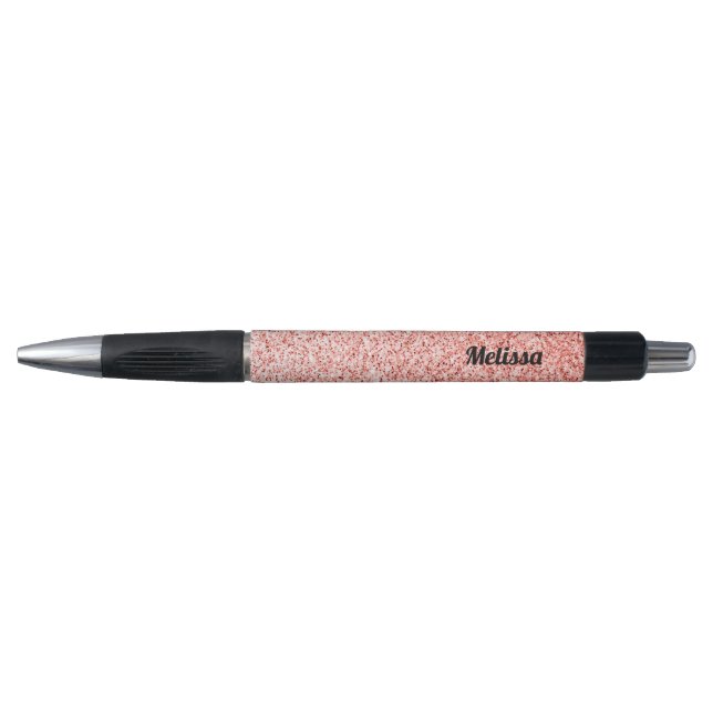 Personalize Pink coral light pastel sparkles Pen (Front)