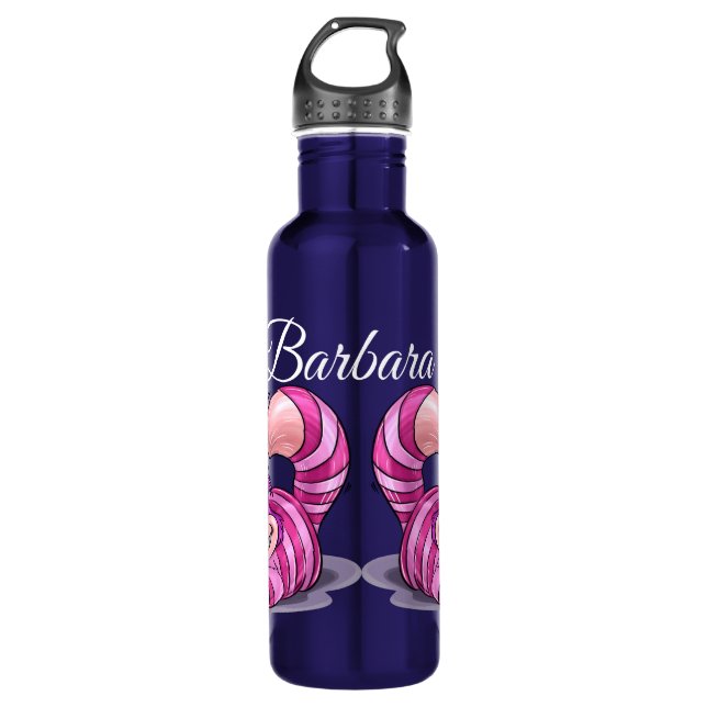 Personalize Pink Smiling Cats Stainless Steel  710 Ml Water Bottle (Front)