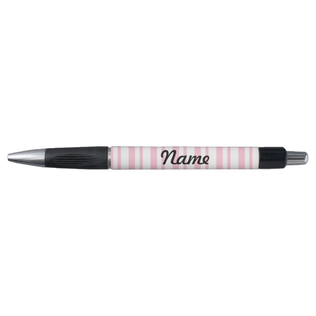 Personalize Pink Stripe Pen  (Front)