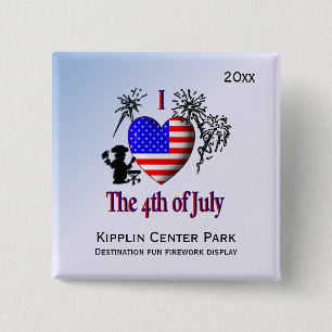 Personalize Pins I Heart the 4th of July