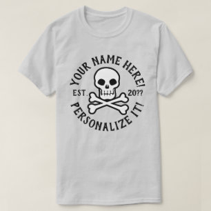 PERSONALIZE Pirate Skull and Crossbones T-Shirt