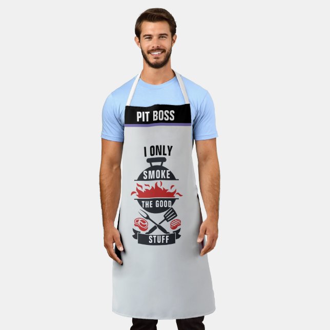 Personalize Pit Boss Aprons, Funny BBQ Grill Chef  Apron (Worn)