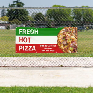 Personalize Pizza Shop Italian Flag Pizza Pic Larg Banner