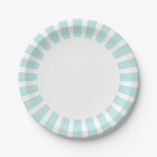 Personalize plate Aqua Blue stripes