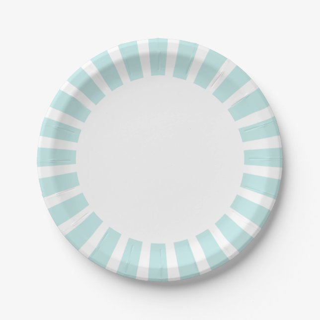 Personalize plate Aqua Blue stripes (Front)
