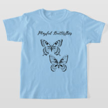 Personalize Playful Butterflies on Blue Background