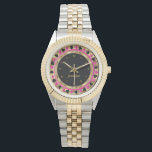 Personalize Poker Player in Pink Watch<br><div class="desc">Las Vegas Poker Chip Styled Watch. ✔NOTE: ONLY CHANGE THE TEMPLATE AREAS NEEDED! 😀 If needed, you can delete all text and start fresh with your own text, colour and font choices using the Zazzle design tool area. 📌If you need further customization, please click the "Click to Customize further" or...</div>