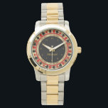 Personalize Poker Player Watch<br><div class="desc">Las Vegas Poker Chip Styled Watch. ✔Note: Not all template areas need changed. 📌If you need further customization, please click the "Click to Customize further" or "Customize or Edit Design"button and use our design tool to resize, rotate, change text colour, add text and so much more or contact me directly......</div>