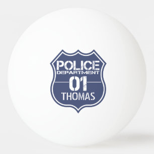 Personalize Police Department Shield 01 - Any Name Ping Pong Ball