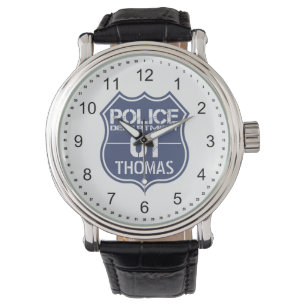 Personalize Police Department Shield 01 - Any Name Watch
