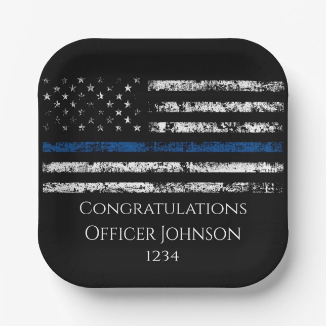 Personalize police officer gift  paper plate (Front)