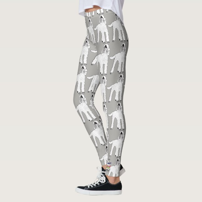 Personalize Poodle Yoga Workout Leggings (Left)