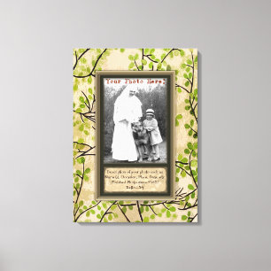 Personalize Portrait in Spring Branches Faux Frame Canvas Print