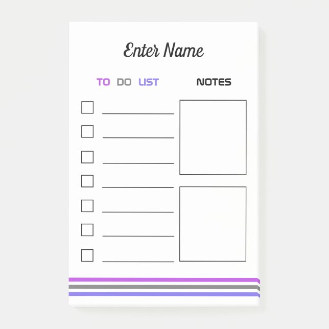 Personalize Post-it Notes To Do List Notes Section (Front)