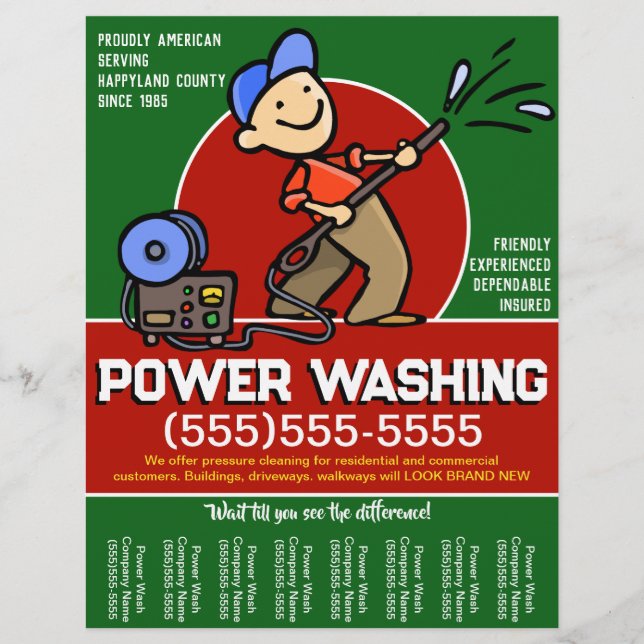 Personalize! Power Washing Pressure Cleaning Promo Flyer (Front)