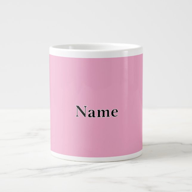 Personalize Precious Pink  Personalize With Name  Large Coffee Mug (Front)