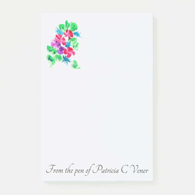 Personalize Pretty Floral Post-It Notes (Vertical) (Front)