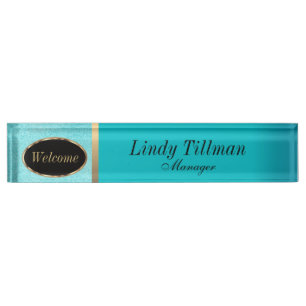 Personalize, Pretty in Teal Name Plate