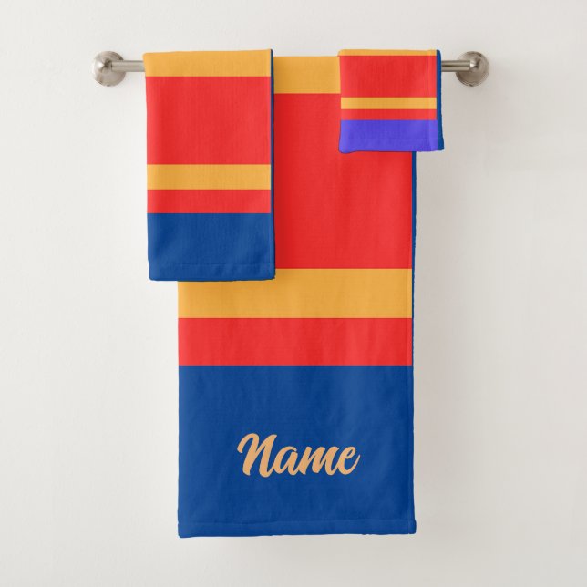 Personalize Primary Colours For Kids  Bath Towel Set (Insitu)