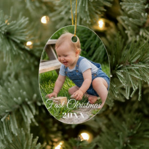 personalize professional Christmas Ceramic Oval Ornament