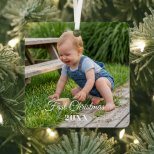 personalize professional custom Metal Square Ornament
