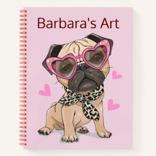 Personalize Pug Sketch Notebook