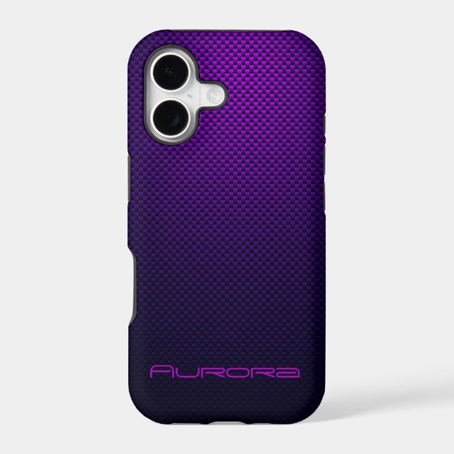 Personalize Purple black carbon fibre patterned (Back)