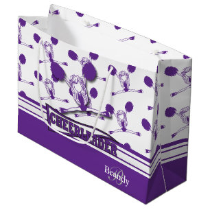 Personalize Purple 📣 Cheerleader Large Gift Bag