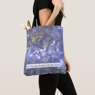Personalize purple floral Lavender Hydrangeas Tote Bag