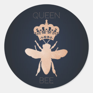 Personalize QUEEN BEE Rose Gold Gift Stickers