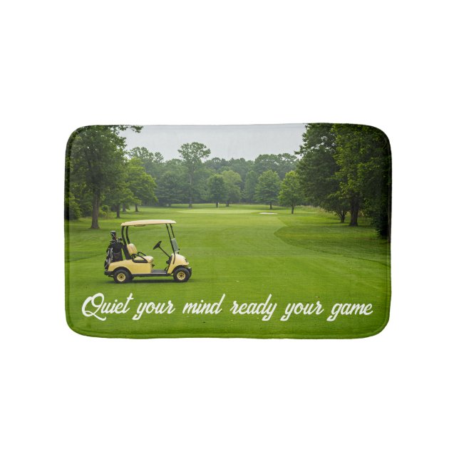 Personalize Quiet Your Mind Golf Design Bath Mat (Front)